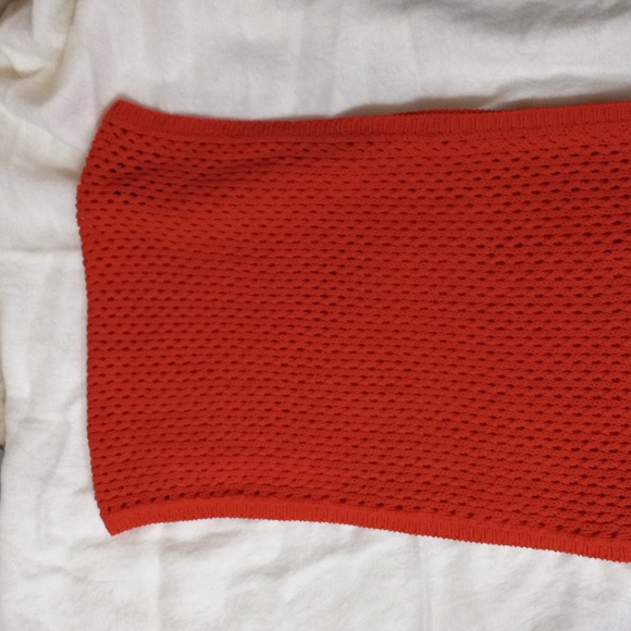 PURE & Co. Wrap Shawl Tangerine Color Knit 3-Button One Size 100% Cotton - Picture 7 of 7